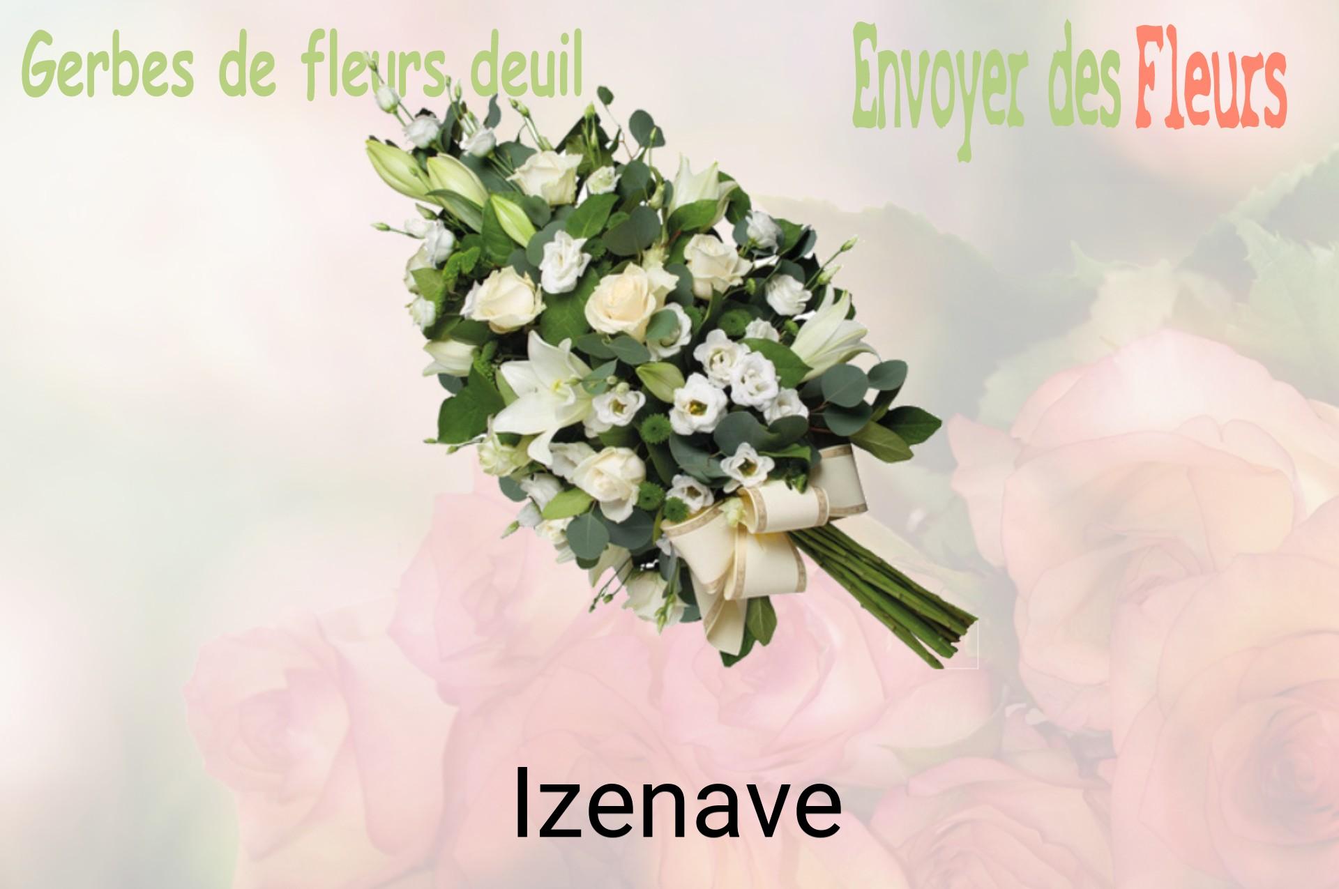 Gerbe de fleurs de deuil livrée à Izenave